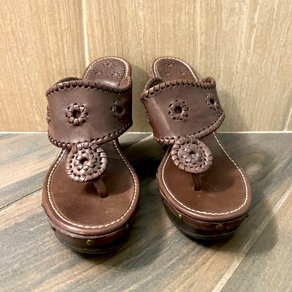 Jack Rogers Brown Leather Wedge